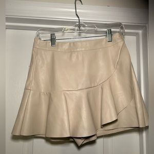 Beige Mini Ruffle Skirt